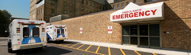 Ambulances outside emergency entrance