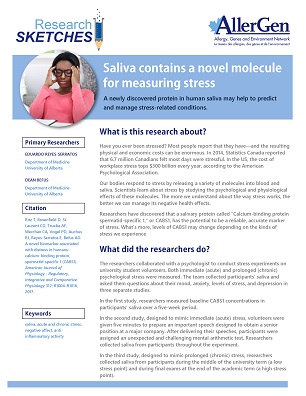 research sketch on saliva biomarker for stress