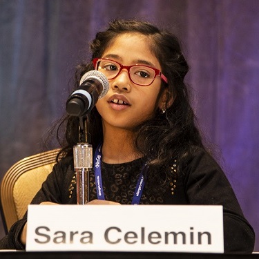 Sara Celemin, CHILD participant, on stage